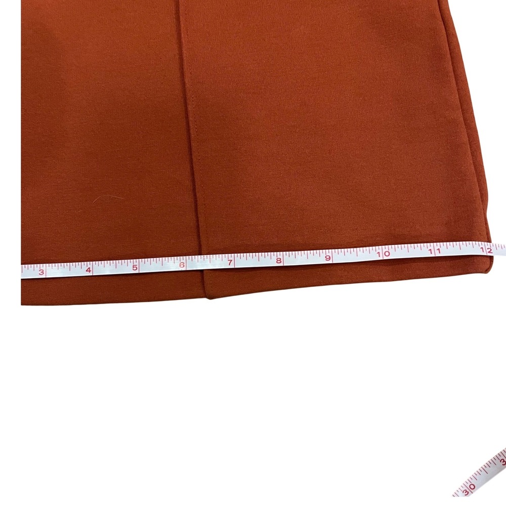 A New Day Womens Burnt Orange Pintuck Flare Leg Ponte Pants Size 10 NEW - Picture 9 of 9